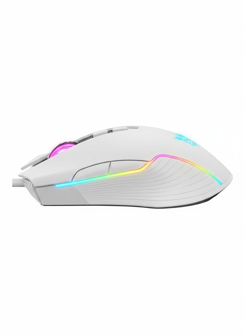 onikuma CW905 Wired RGB Gaming Mouse with Adjustable 6400DPI , 7 Buttons Optical USB Mouse, Ergonomic Symmetrical Design, Anti Fingerprint & Sweat Resistant Surface, Customizable RGB Backlight for PC, Laptop and Desktop Gaming - Image 3